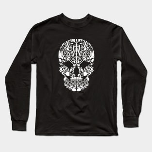 Metal Detecting Skull made my detector tools and finds Long Sleeve T-Shirt